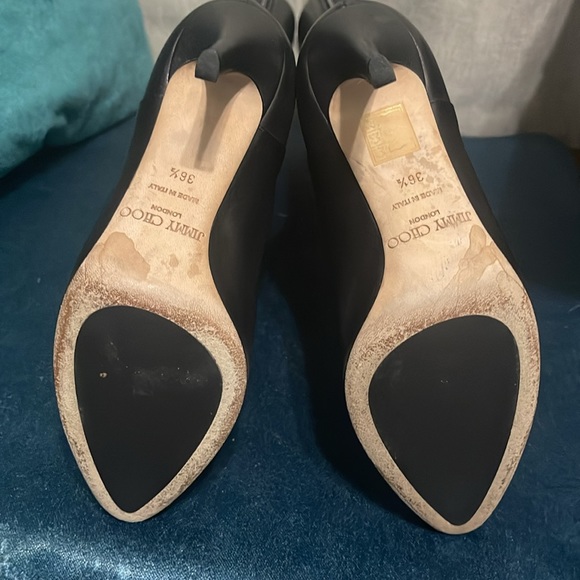 Jimmy Choo Black Leathers Healed Boots - Picture 5 of 7